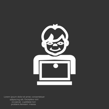 Öğrenci dizüstü bilgisayar simgesi