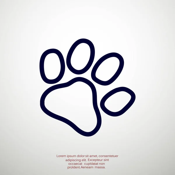 Dog paw track simple icon — Stock Vector