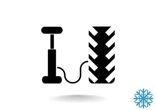 空气泵和轮胎 web 图标 — 图库矢量图片