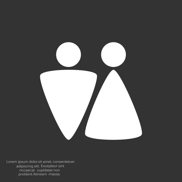 WC pictogram met gender tekenen — Stockvector