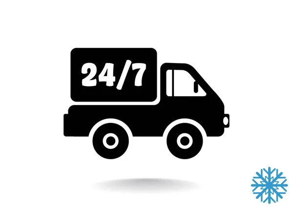 Verzending levering vrachtwagen web pictogram — Stockvector