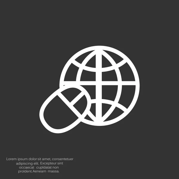 Símbolo del mundo e icono del ratón ordenador — Archivo Imágenes Vectoriales