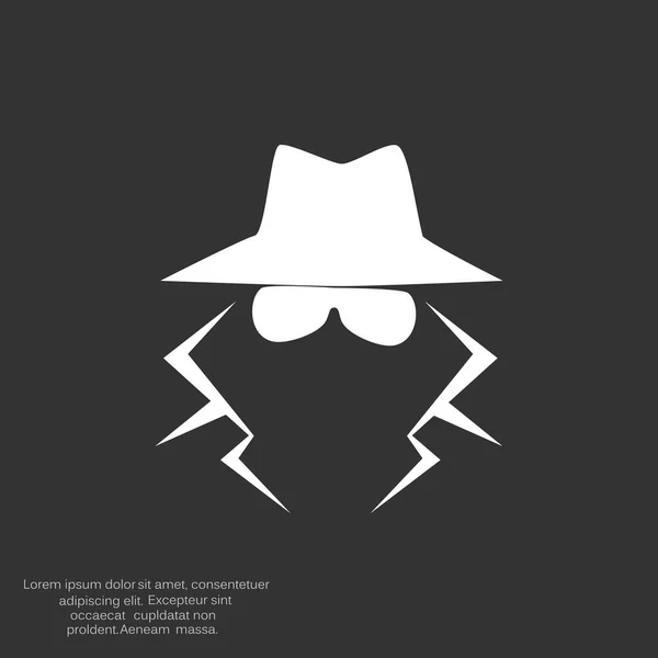 Silueta de agente espía anónimo — Vector de stock