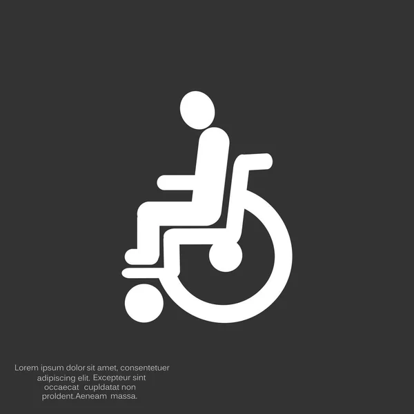 Disabled on wheelchair simple icon — Stock Vector