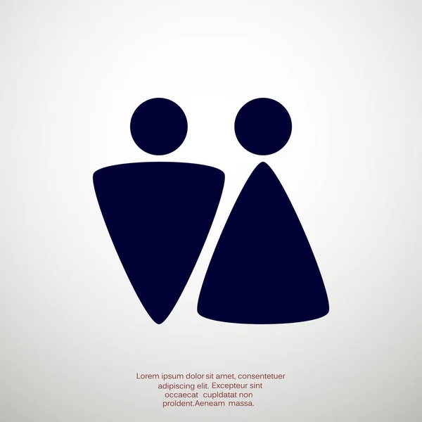 Cinsiyet işaretleri ile WC simgesi — Stok Vektör