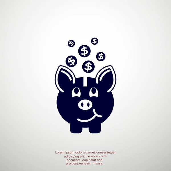 Piggy Bank con la caída de monedas — Archivo Imágenes Vectoriales
