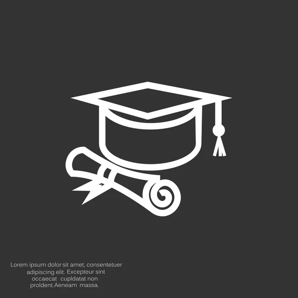 卒業帽子のアイコン — ストックベクタ