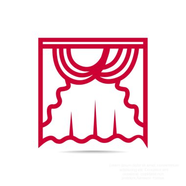 Pencere perde düz simgesi