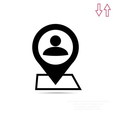 İnsan konum işaretçisi basit simgesine