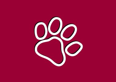 Dog paw track simple icon clipart