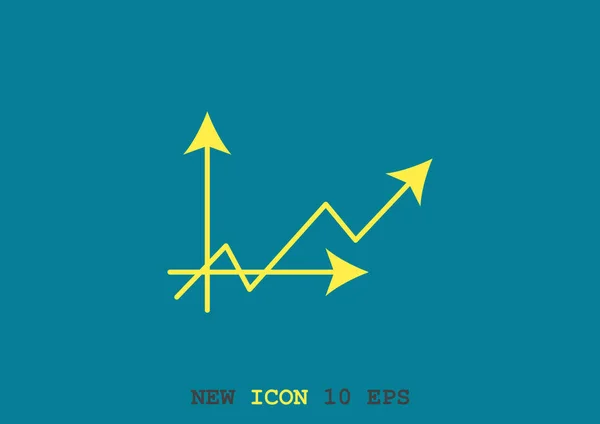 Íves nyíl ikonra grafikon — Stock Vector