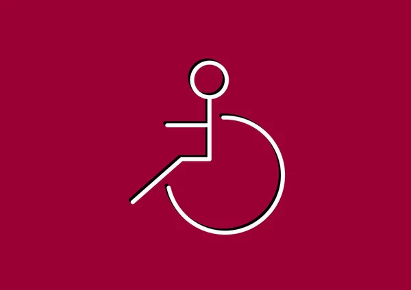 Niepełnosprawnych na wózku proste ikona — Wektor stockowy