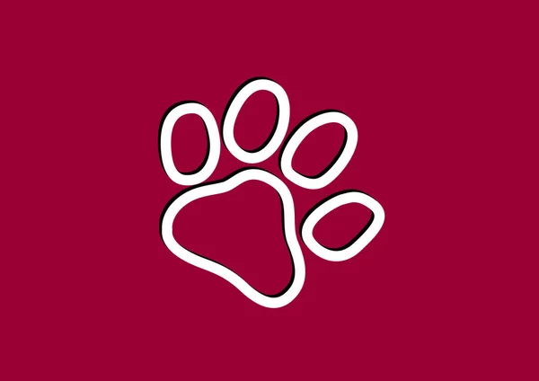 Hond paw track eenvoudige pictogram — Stockvector