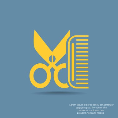 Tarak ve makas basit simgesi