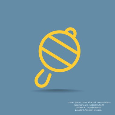 Icône de hochet de bébé simple, contour vector illustration