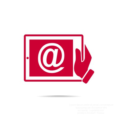 E-posta işareti ile dijital tablet