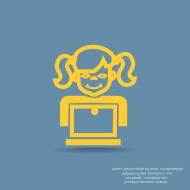 liseli kız ile laptop