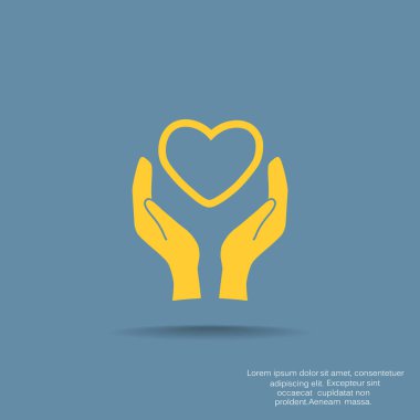 Ellerin simgesinde kalp