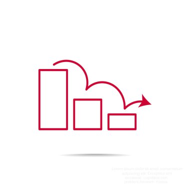 Grafik simgesi üzerinde Eğri ok