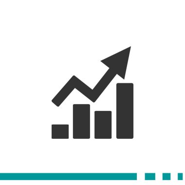 Yükselen grafik basit web simgesi