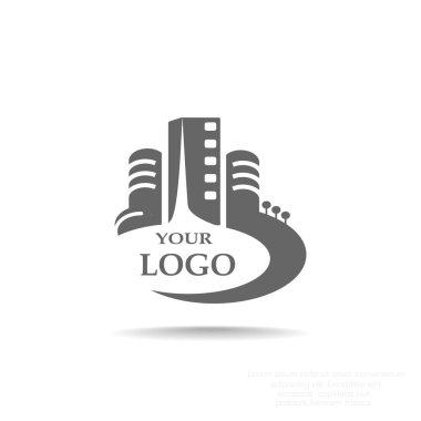 Şirketiniz için şehir binaları logosu