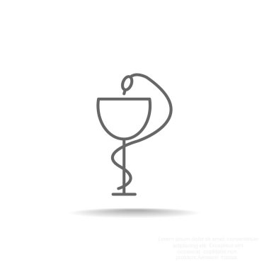 Eczane sembolü tıbbi yılan ve bardak.