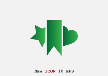 Yıldız ve kalp web simgesi ile yer imi