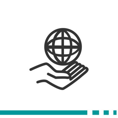 Küre ve sigorta web simgesi