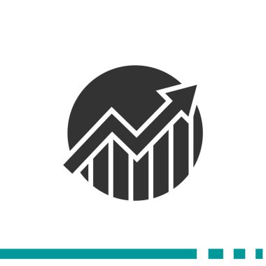 Yükselen grafik basit web simgesi