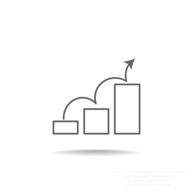 Grafik simgesi üzerinde Eğri ok