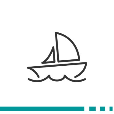 Basit çizgi yat simgesi