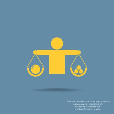 İnsan ölçekler basit web simgesi