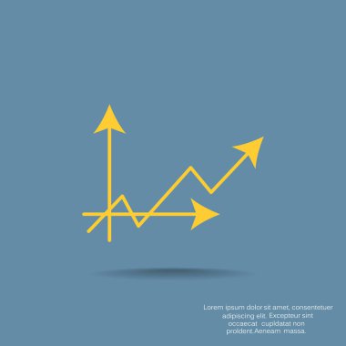 Grafik simgesi üzerinde Eğri ok