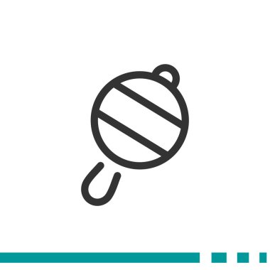 Icône de hochet de bébé simple, contour vector illustration