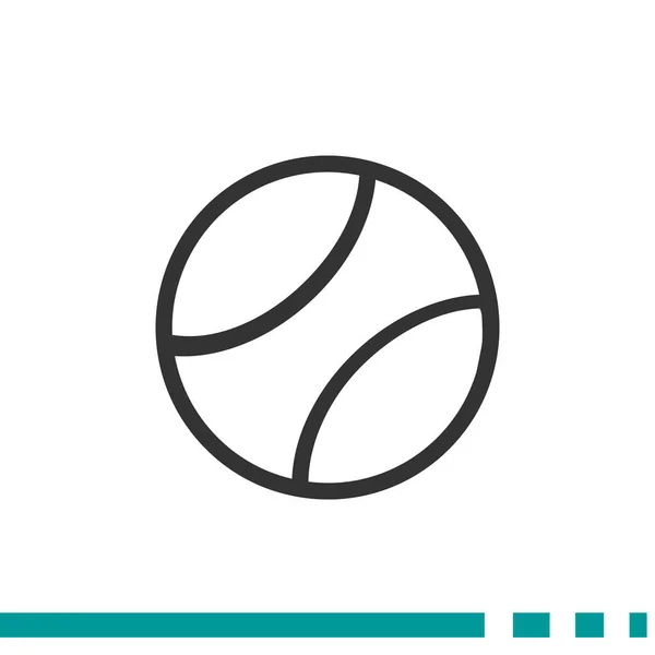 Tenisový míč tenká linie ikona — Stockový vektor