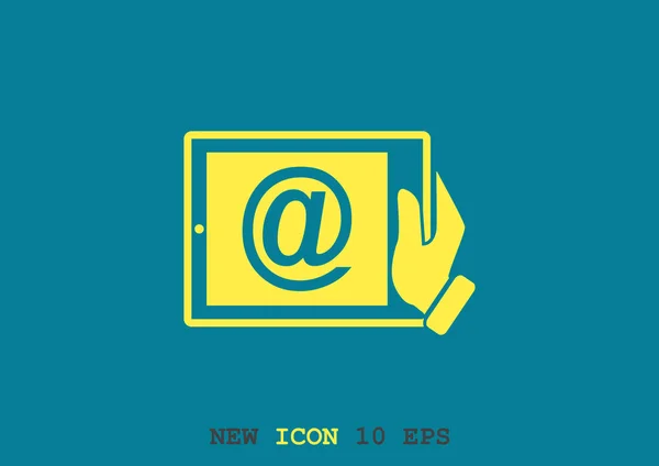 E-posta işareti ile dijital tablet — Stok Vektör