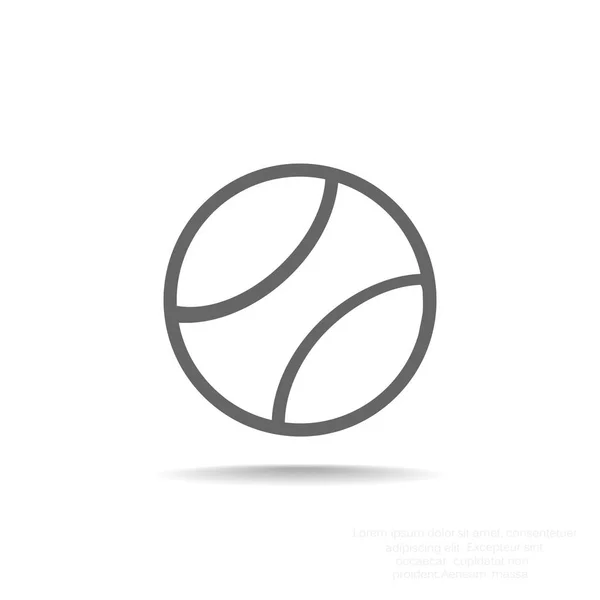 テニス ボールの細い線のアイコン — ストックベクタ