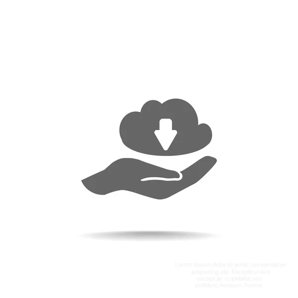 Cloud icône de téléchargement Web — Image vectorielle