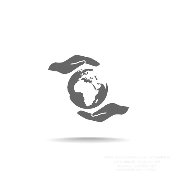Icona web assicurazione Terra — Vettoriale Stock