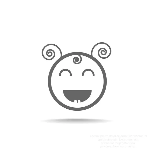 Chica feliz icono web — Vector de stock