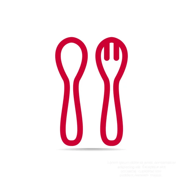 Spoon and fork icon — Stock Vector