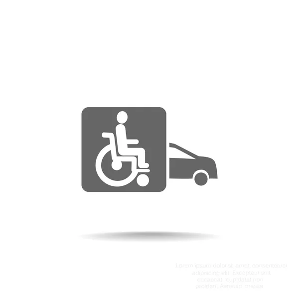 残疾人在汽车图标 — 图库矢量图片