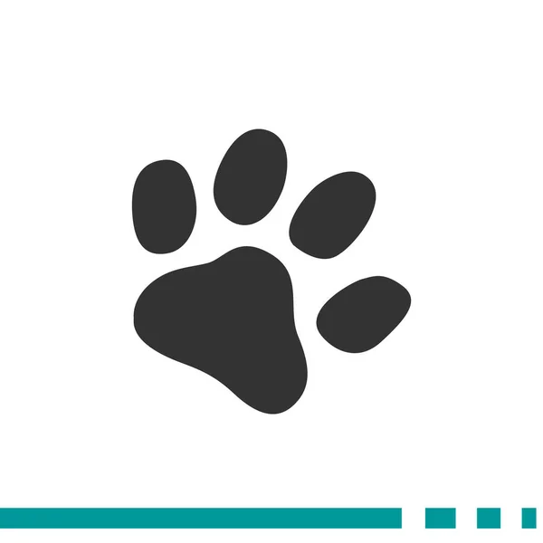 Hond paw track eenvoudige pictogram — Stockvector