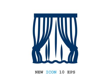 Pencere perde düz simgesi