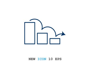 Grafik simgesi üzerinde Eğri ok