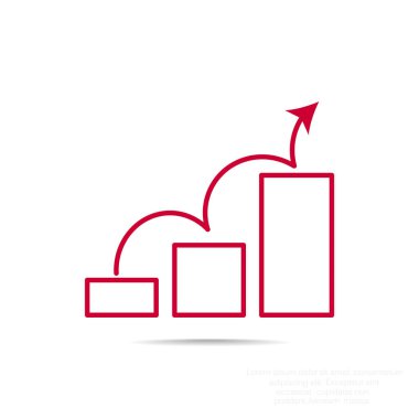 Grafik simgesi üzerinde Eğri ok