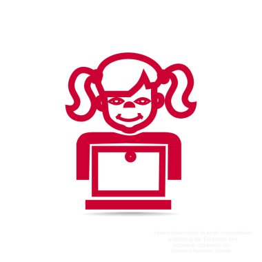 liseli kız ile laptop