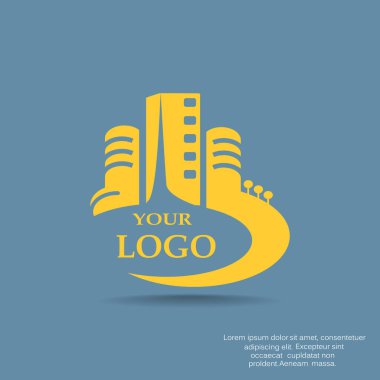 Şirketiniz için şehir binaları logosu