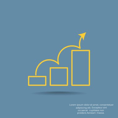 Grafik simgesi üzerinde Eğri ok