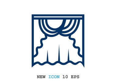 Pencere perde düz simgesi